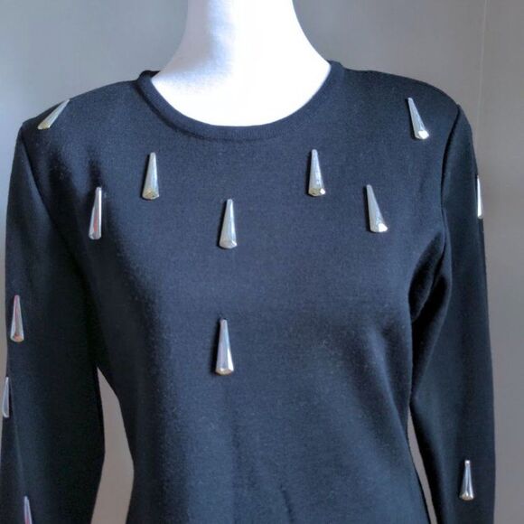 Vintage Outlander Knit Sweater Dress Wool Blend Midi Size Petite Small - Picture 6 of 9